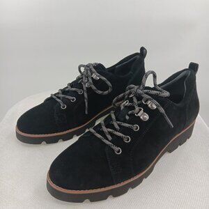 Vionic Suede Lace Up Oxford New Black Shoes 8.5 - 9 NEW in Box